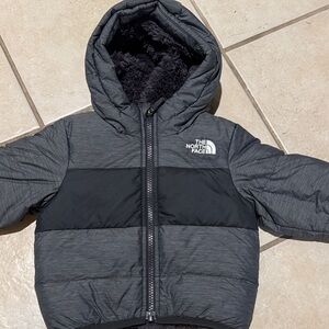 Like New The North Face Charcoal and Black Hooded Jacket
